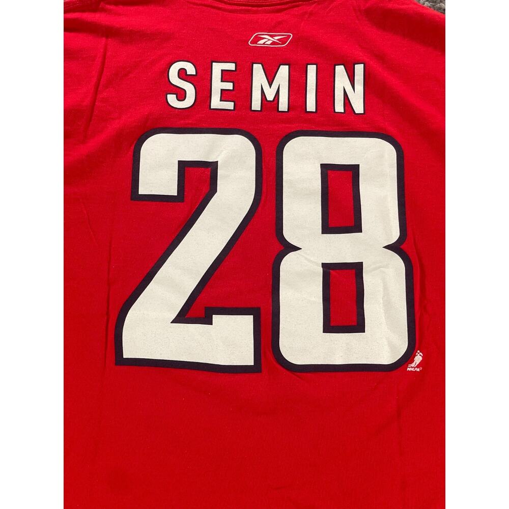 Washington Capitals Alexander Semin Reebok NHL T-Shirt 28 XL Hockey Red Tee - Picture 3 of 6